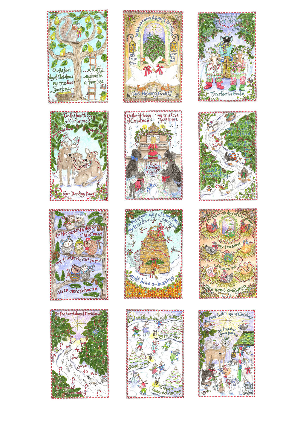 12 Days of Christmas Card Set