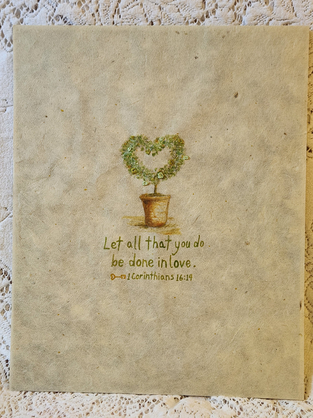 Print - Heart Topiary 8x10