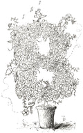 Letter B of Floral Topiary Alphabet Collection Note Cards