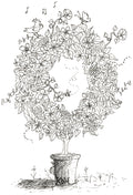 Letter O of Floral Topiary Alphabet Collection Note Cards