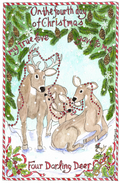 4th Day of Christmas Card